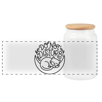 Do Not Disturb - Panoramic Cookie Jar with Wooden Lid - white - Front