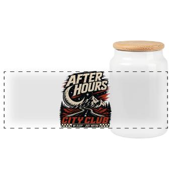 City Club - Boîte à biscuits avec couvercle en bois - blanc - Devant
