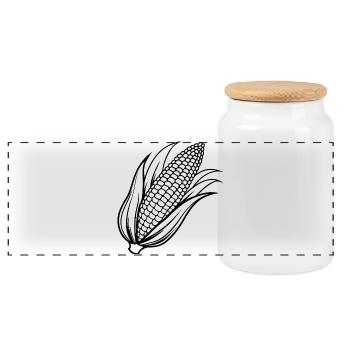 Maïs - Boîte à biscuits avec couvercle en bois - blanc - Devant