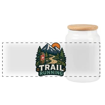 Trailrunning - Panorama Keksdose mit Holzdeckel - Weiß - Vorne