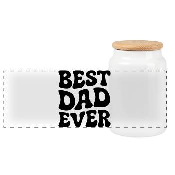 Best Dad Ever - Panoramic Cookie Jar with Wooden Lid - white - Front