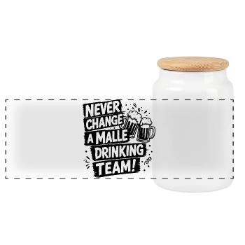 Malle 2026 Ne Change Jamais une équipe de boisson Malle - Boîte à biscuits avec couvercle en bois - blanc - Devant