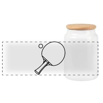 Bat-en-n-tennis de table et balle - Boîte à biscuits avec couvercle en bois - blanc - Devant