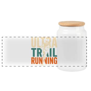 Ultra-Trailrunning - Panorama Keksdose mit Holzdeckel - Weiß - Vorne