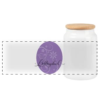Lieblingsbuch Florale Eleganz lila - Panorama Keksdose mit Holzdeckel - Weiß - Vorne