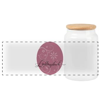 Lieblingsbuch Floraler Oval-Print Altrosa - Panorama Keksdose mit Holzdeckel - Weiß - Vorne
