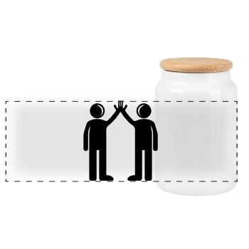 Freundschaft Beste Freunde - Panorama Keksdose mit Holzdeckel - Weiß - Vorne
