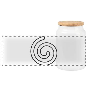 Spirale – Symbol für Leichtigkeit & Entwicklung - Panorama Keksdose mit Holzdeckel - Weiß - Vorne