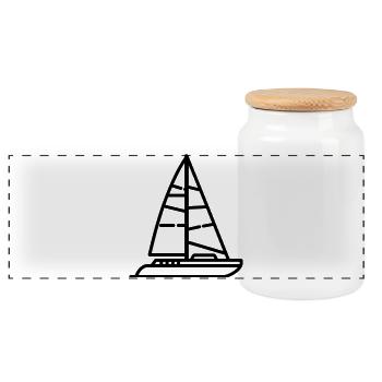 catamaran - Boîte à biscuits avec couvercle en bois - blanc - Devant