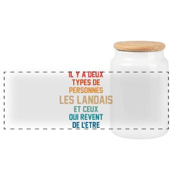 Il Y A Deux Types De Personnes Les Landais Et C... - Boîte à biscuits avec couvercle en bois - blanc - Devant