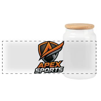 Sports Apex - Panoramic Cookie Jar with Wooden Lid - white - Front