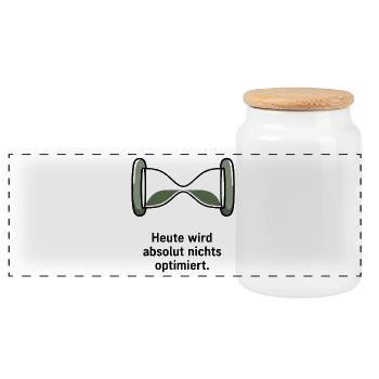 Heute wird absolut nichts optimiert - Panorama Keksdose mit Holzdeckel - Weiß - Vorne