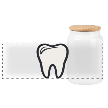 Zahn - Zahnarzt Zahn Dental Zahnmedizin Zahnfee - Panorama Keksdose mit Holzdeckel - Weiß - Vorne