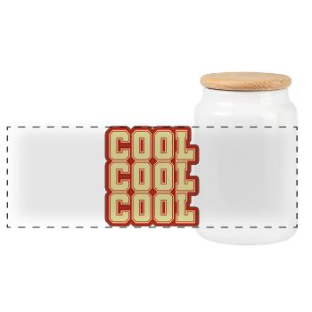 Design rétro vintage - COOL - Boîte à biscuits avec couvercle en bois - blanc - Devant