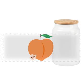 Fleur de Cœur de Pêcher - Boîte à biscuits avec couvercle en bois - blanc - Devant