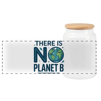There Is No Planet B Erde Umweltschutz - Panorama Keksdose mit Holzdeckel - Weiß - Vorne