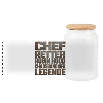 Légende du Sauveur en chef Robin des Bois - Boîte à biscuits avec couvercle en bois - blanc - Devant