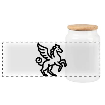 Chimera - Panoramic Cookie Jar with Wooden Lid - white - Front