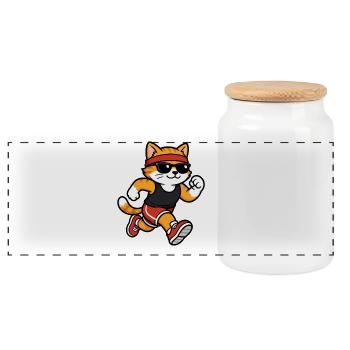 Course - Boîte à biscuits avec couvercle en bois - blanc - Devant