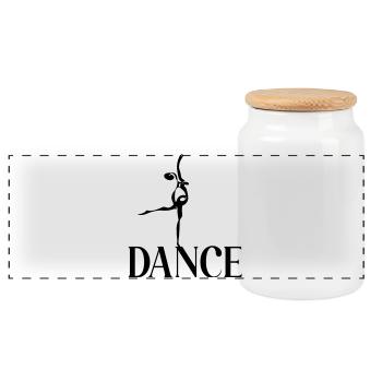 Danse dansante de ballerine - Boîte à biscuits avec couvercle en bois - blanc - Devant