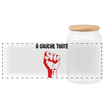à Gauche Toute  humour politique élection 2027 LFI - Boîte à biscuits avec couvercle en bois - blanc - Devant