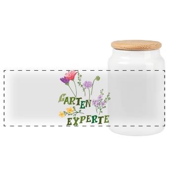 Garden Expert - Panoramic Cookie Jar with Wooden Lid - white - Front