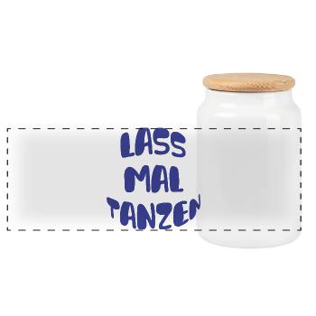 Lass mal Tanzen! - Panorama Keksdose mit Holzdeckel - Weiß - Vorne