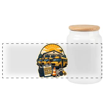 DÉPART DU DÉPÔT - Boîte à biscuits avec couvercle en bois - blanc - Devant