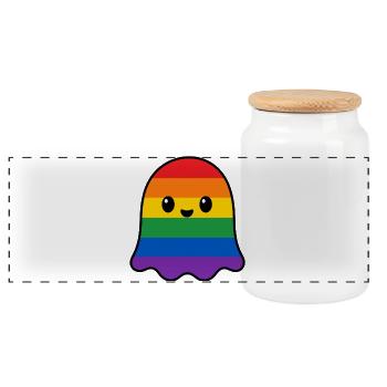 Esprit de la fierté arc-en-ciel - Boîte à biscuits avec couvercle en bois - blanc - Devant