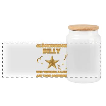 Billy - Panorama Keksdose mit Holzdeckel - Weiß - Vorne