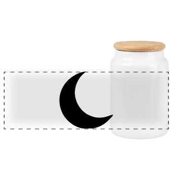 Moon Crescent Gift - Panoramic Cookie Jar with Wooden Lid - white - Front