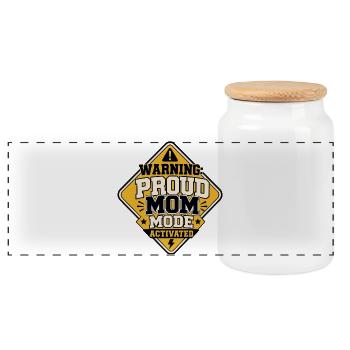 Proud Mom Mode aktiviert - Panorama Keksdose mit Holzdeckel - Weiß - Vorne