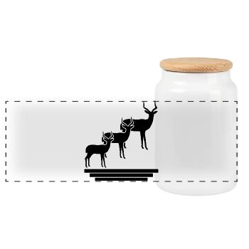 Silhouette d’antilope – Faune africaine - Boîte à biscuits avec couvercle en bois - blanc - Devant