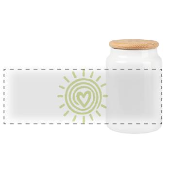 Sonne Herz Handzeichnung - Panorama Keksdose mit Holzdeckel - Weiß - Vorne