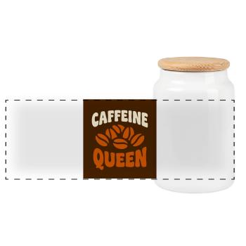 Graphique Café Caffeine Queen - Boîte à biscuits avec couvercle en bois - blanc - Devant
