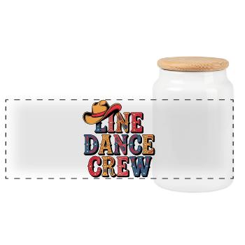 Équipe de danse en ligne - Boîte à biscuits avec couvercle en bois - blanc - Devant