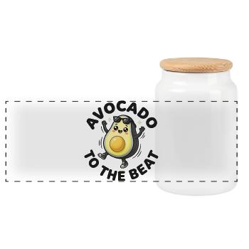 Fête Avocado Beat Cool Fruit - Boîte à biscuits avec couvercle en bois - blanc - Devant