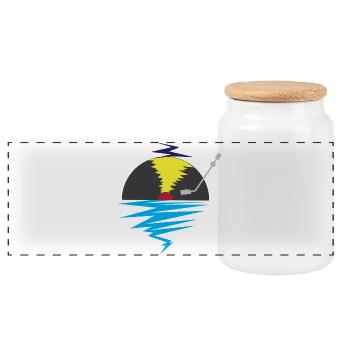 Vinyle - Boîte à biscuits avec couvercle en bois - blanc - Devant