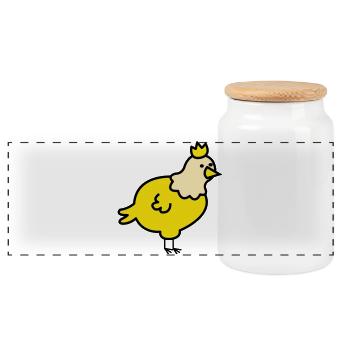 Dessin animé du Poussin Royal - Boîte à biscuits avec couvercle en bois - blanc - Devant