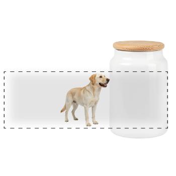 Beige Labrador im Profil - Panorama Keksdose mit Holzdeckel - Weiß - Vorne