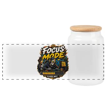 Focus Mode - Panorama Keksdose mit Holzdeckel - Weiß - Vorne