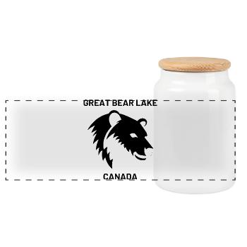 Great Bear Lake Silhouette Design Urlaub in Kanada - Panorama Keksdose mit Holzdeckel - Weiß - Vorne