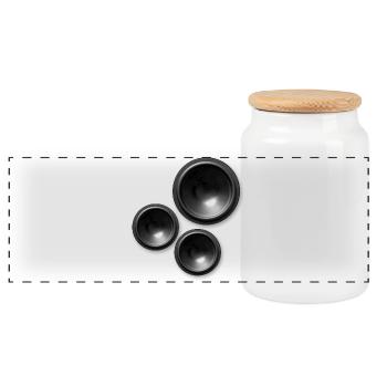 speaker speakers - Panoramic Cookie Jar with Wooden Lid - white - Front