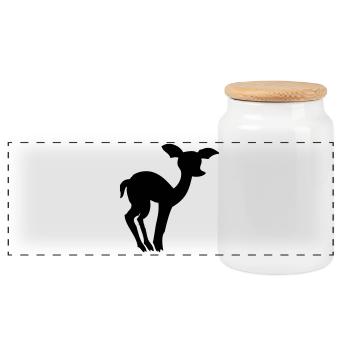 Cerf - Boîte à biscuits avec couvercle en bois - blanc - Devant