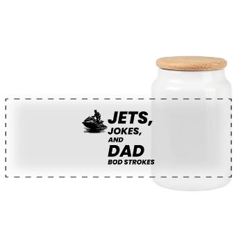 Jet Ski Papa Humour Sports nautiques Plaisir d’été - Boîte à biscuits avec couvercle en bois - blanc - Devant