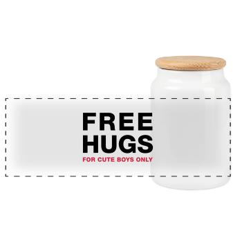 freehugsboys - Panoramic Cookie Jar with Wooden Lid - white - Front
