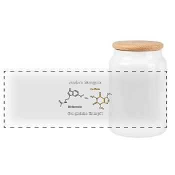melatonin_vs_coffein_2_mp - Panoramic Cookie Jar with Wooden Lid - white - Front