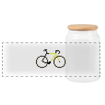 On Yer Bike - Panoramic Cookie Jar with Wooden Lid - white - Front
