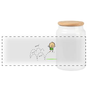 Frühling - Panorama Keksdose mit Holzdeckel - Weiß - Vorne