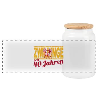 Geburtstag 40 Zwillinge - Panorama Keksdose mit Holzdeckel - Weiß - Vorne